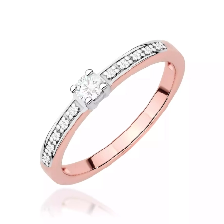 Przejdź do produktu Pierścionek BW0288 Diament Laboratoryjny 0,08ct różowe złoto 