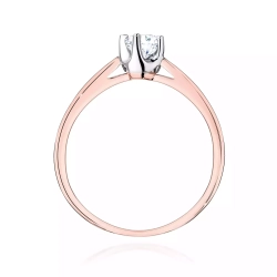 Pierścionek z różowego złota, diament laboratoryjny 0,20ct