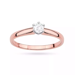 Pierścionek z różowego złota, diament laboratoryjny 0,20ct