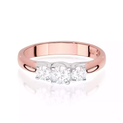Pierścionek z różowego złota, diamenty laboratoryjne 0,49ct