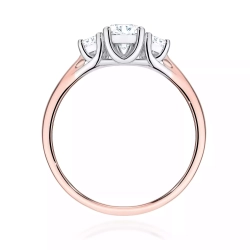 Pierścionek z różowego złota, diamenty laboratoryjne 0,49ct