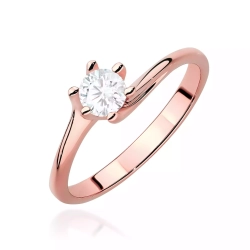 Pierścionek z różowego złota, diament laboratoryjny 0,50ct