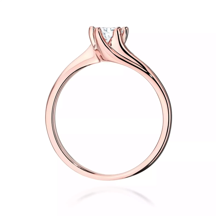 Pierścionek z różowego złota, diament laboratoryjny 0,50ct