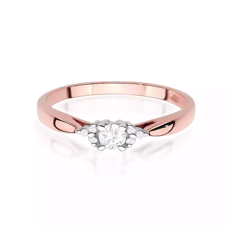 Przejdź do produktu Pierścionek BW0428 Diament Laboratoryjny 0,10ct różowe złoto 