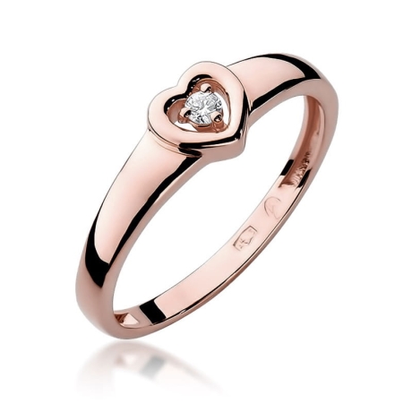 Przejdź do produktu Pierścionek zaręczynowy z różowego złota z diamentem 0,04ct Fire Of Love