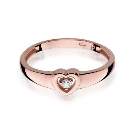 Przejdź do produktu Pierścionek zaręczynowy z różowego złota z diamentem 0,04ct Fire Of Love