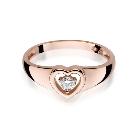 Przejdź do produktu Pierścionek zaręczynowy z różowego złota z diamentem 0,10ct Fire Of Love 