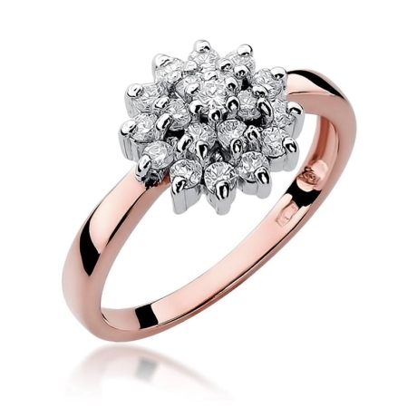 Przejdź do produktu Pierścionek zaręczynowy z różowego złota z diamentami 0,40ct Fire Of Love
