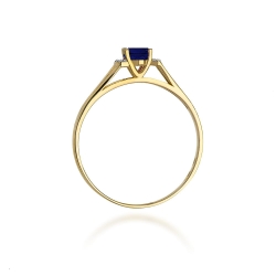 Pierścionek zaręczynowy z żółtego złota z szafirem i diamentami 0,05ct Fire Of Love