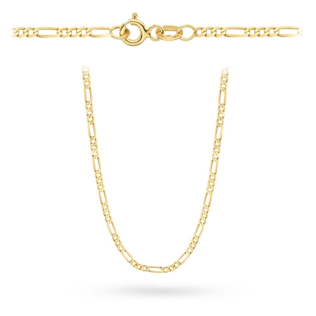 Przejdź do produktu Łańcuszek złoty pr. 585 - splot figaro 50cm (Gramatura: 2.48)