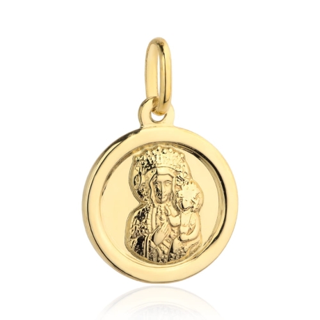 Przejdź do produktu Medalik Matka Boska Częstochowska złote kółko pr. 585 