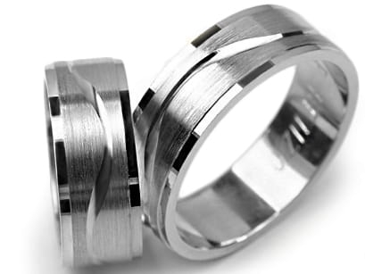 Obrączki ślubne z białego złota płaskie 7mm Premium P-KENZO-b