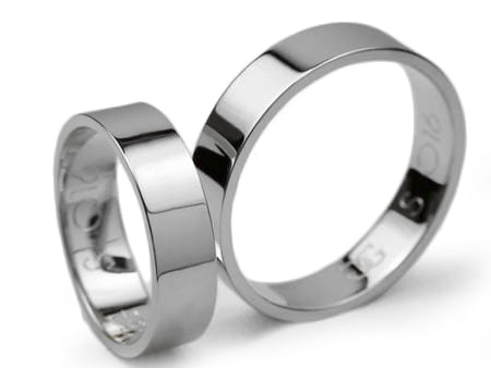 Obrączki ślubne z białego złota 5mm płaskie Simple S016-b