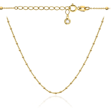 Przejdź do produktu Naszyjnik złoty delikatne diamentowane kuleczki 42+3 cm