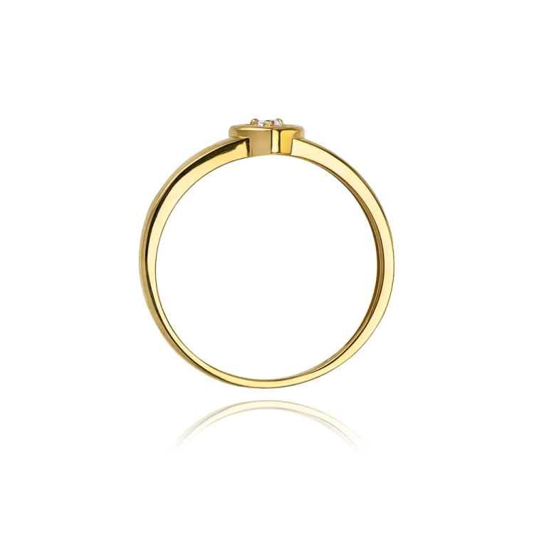 Pierścionek zaręczynowy z żółtego złota z diamentem 0,04ct Fire Of Love GW-01-0,04ct