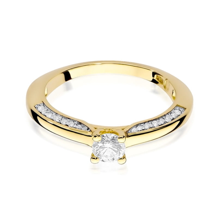 Pierścionek zaręczynowy z żółtego złota z diamentami 0,44ct Fire Of Love BW-09