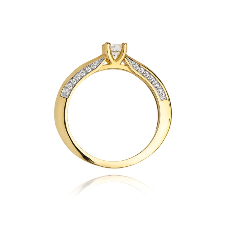 Pierścionek zaręczynowy z żółtego złota z diamentami 0,44ct Fire Of Love BW-09