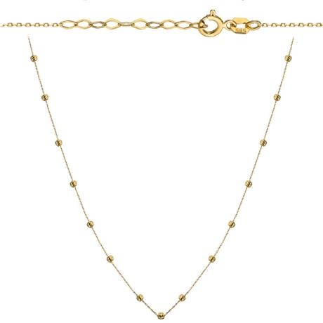 Przejdź do produktu Naszyjnik złoty diamentowane kulki 38+4cm 