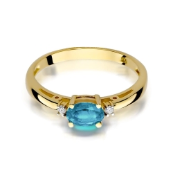 Pierścionek zaręczynowy z żółtego złota z topazem i diamentami 0,03ct Fire Of Love BW-06-topaz