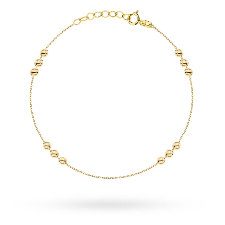 Przejdź do produktu Bransoletka złota potrójne gładkie kuleczki 