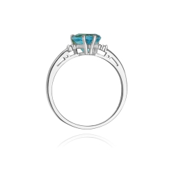 Pierścionek zaręczynowy z białego złota z topazem i diamentami 0,03ct Fire Of Love  BW-12-topaz-b