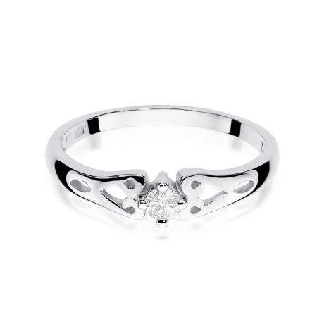 Przejdź do produktu Pierścionek zaręczynowy z białego złota z diamentem 0,10ct Fire Of Love