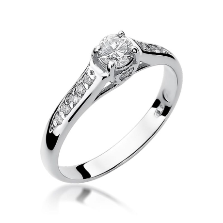 Przejdź do produktu Pierścionek zaręczynowy z białego złota z diamentami 0,33ct Fire Of Love 
