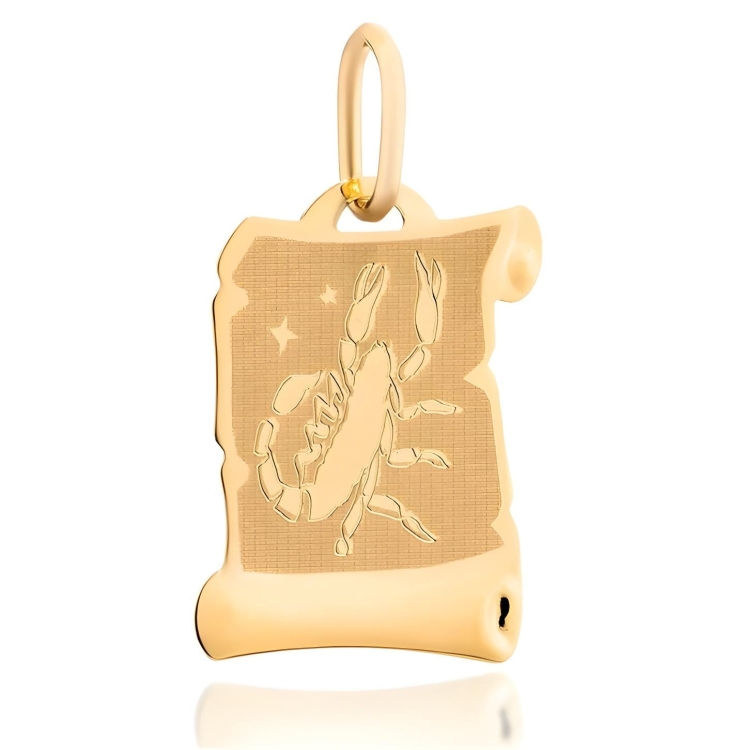Złota zawieszka znak zodiaku skorpion - papirus