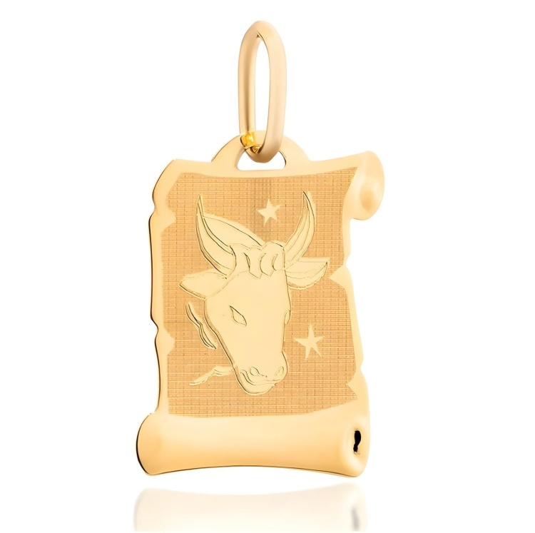 Złota zawieszka znak zodiaku byk - papirus