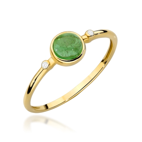 Przejdź do produktu Pierścionek z żółtego złota z zielonym turmalinem 0,60ct Fire Of Love 
