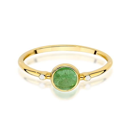 Przejdź do produktu Pierścionek z żółtego złota z zielonym turmalinem 0,60ct Fire Of Love 