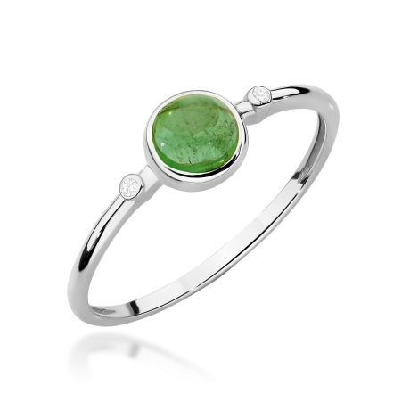 Przejdź do produktu Pierścionek z białego złota z zielonym turmalinem 0,60ct Fire Of Love 