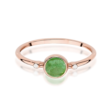 Przejdź do produktu Pierścionek z różowego złota z zielonym turmalinem 0,60ct Fire Of Love 