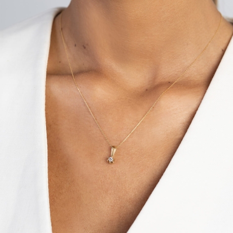 Przejdź do produktu Zawieszka BZ0032 Diament Laboratoryjny 0,10ct żółte złoto  