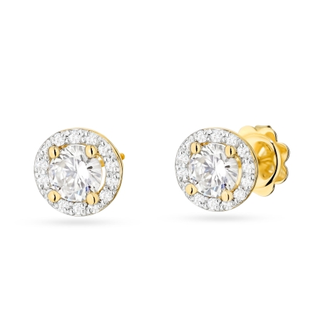 Przejdź do produktu Kolczyki BK0509 Diament Laboratoryjny 2 x 0,50ct żółte złoto 
