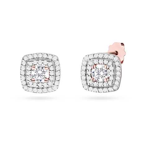 Przejdź do produktu Kolczyki BK0506 z diamentami laboratoryjnymi rózowe złoto 