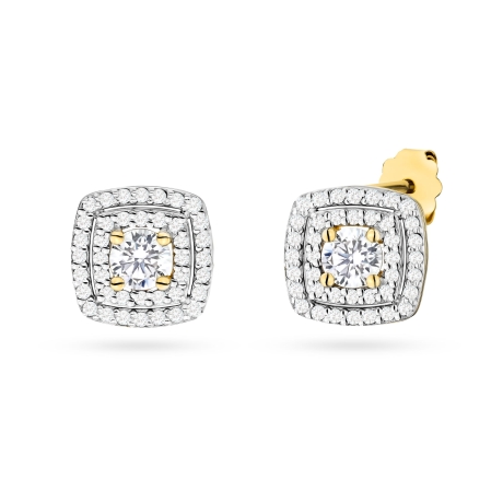 Przejdź do produktu Kolczyki BK0506 z diamentami laboratoryjnymi żółte złoto