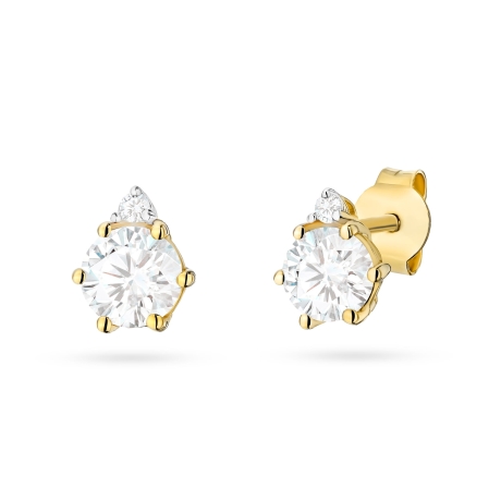 Przejdź do produktu Kolczyki BK0076 Diament Laboratoryjny 2 x 0,50ct żółte złoto