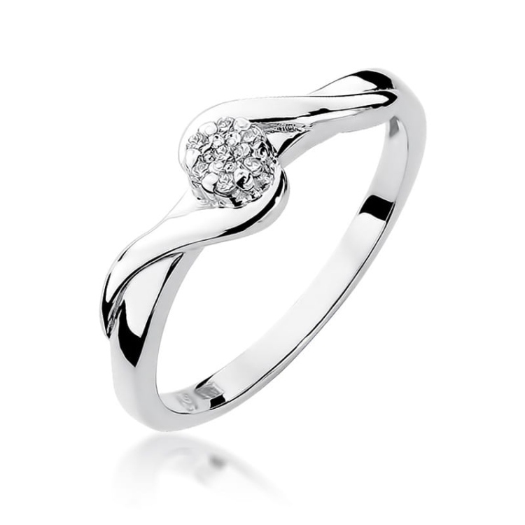 Pierścionek zaręczynowy z białego złota z diamentami 0,04ct Fire Of Love BW-22-b