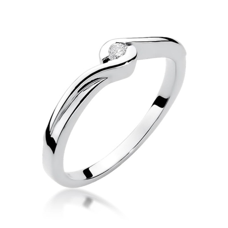 Przejdź do produktu Pierścionek zaręczynowy z białego złota z diamentem 0,05ct Fire Of Love
