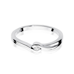 Pierścionek zaręczynowy z białego złota z diamentem 0,05ct Fire Of Love BW-27-b