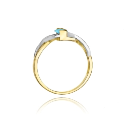Pierścionek zaręczynowy z żółtego złota z topazem i diamentami 0,05ct Fire Of Love BW-28-topaz