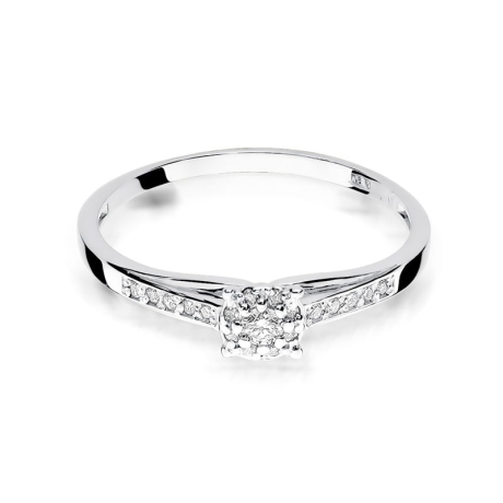 Przejdź do produktu Pierścionek zaręczynowy z białego złota z diamentami 0,13ct Fire Of Love