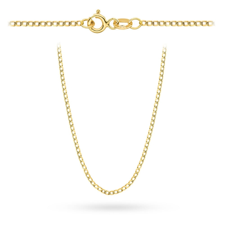 Łańcuszek złoty pr. 585 - splot pancerka diamentowana / nacinana 50cm (Gramatura: 1.84)
