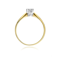 Pierścionek zaręczynowy z żółtego złota z diamentem 0,10ct Fire Of Love BW-36-0,10ct