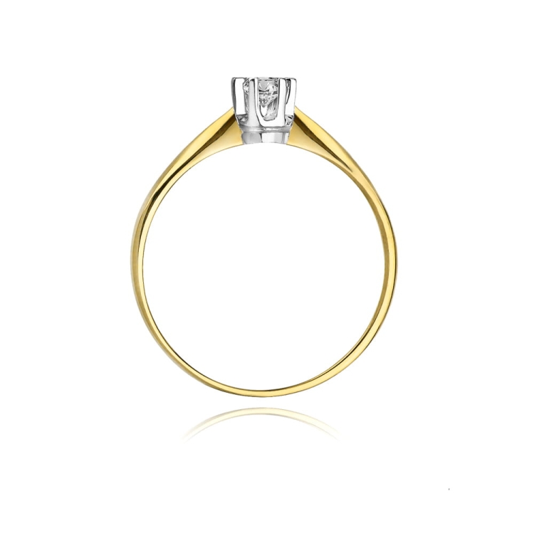 Pierścionek zaręczynowy z żółtego złota z diamentem 0,10ct Fire Of Love BW-36-0,10ct