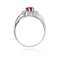 Pierścionek zaręczynowy z białego złota z rubinem i diamentami 0,30ct Fire Of Love BW-37-rubin-b