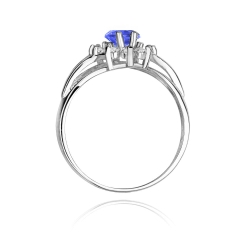 Pierścionek zaręczynowy z białego złota z tanzanitem i diamentami 0,30ct Fire Of Love BW-37-tanzanit-b