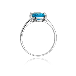 Pierścionek zaręczynowy z białego złota z topazem i diamentami 0,03ct Fire Of Love BW-38-topaz-b