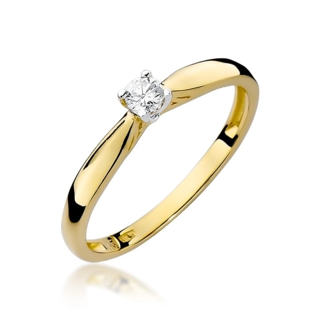 Przejdź do produktu Pierścionek zaręczynowy z żółtego złota z diamentem 0,10ct Fire Of Love